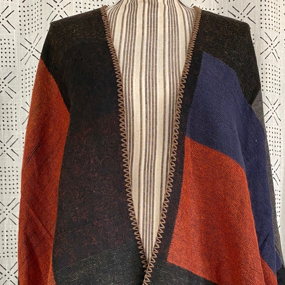Vici Collection Color Block Poncho - Picture 3 of 3